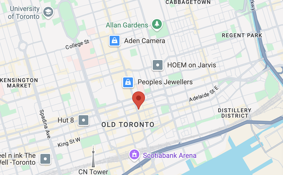 Map of our Vancouver location